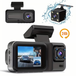 3 kamerų automobilio DVR 1080P vaizdo registratorius