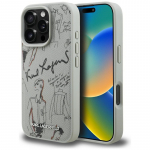 &bdquo;Karl Lagerfeld&ldquo; grūdėto ra&scaron;to ir logotipo &bdquo;MagSafe&ldquo; dėklas, skirtas &bdquo;iPhone 16 Pro&ldquo; &ndash; pilkas