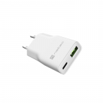 NATEC RIBERA GAN SLIM maitinimo įkroviklis 1&times; USB-A + 1&times; USB-C 20W baltas