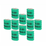 10 vnt. sagos formos baterijų, 5 tipo / V150H, 3 kontaktų, skirtų modeliams, saulės baterijoms ir kt. - 150 mAh 6 V NiMH