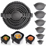 Riff Reusable Non-Stick Silicone molds for Air Fryers / Ovens with Scalloped Borders (6psc)