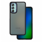 Kri&scaron;tolinis juodas dėklas, skirtas &bdquo;Samsung Galaxy M55 5G&ldquo;, mėlynas