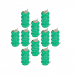 10 vnt. sagos formos baterijų, V40H tipo, 3 kontaktų, skirtų modeliams, saulės lempoms ir kt. - 40 mAh 4,8 V NiMH