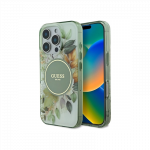 Guess IML Flower Tonal Circle MagSafe dėklas iPhone 16 Pro Max - žalias