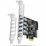 AXAGON PCEU-43RS PCIe adapteris 4x USB3.0 UASP per 15 kontaktų SATA stromversorgung