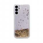 &bdquo;iLike&ldquo; Samsung Galaxy A34 5G silikoninis dėklas, vandens spalvos, blizgučiais, auksinis