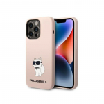 Karl Lagerfeld Silicone Choupette dėklas iPhone 14 Pro Max - rožinis