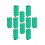10 vnt. sagos formos baterijų, V80H tipo, 3 kontaktų, skirtų modeliams, saulės baterijoms ir kt. - 80 mAh 6 V NiMH