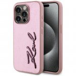 Karl Lagerfeld rauk&scaron;lėto metalo &bdquo;iPhone 15 Pro&ldquo; dėklas &ndash; rožinis