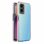 Spyruoklinis dėklo dangtelis, skirtas Realme 9i, Oppo A36 / A76 / A96 silikoninis dangtelis su rėmeliu &scaron;viesiai rožinis
