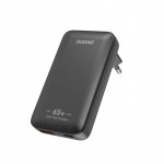 &bdquo;Dudao A65Q 65W GaN&ldquo; kelioninis sieninis įkroviklis USB-A / USB-C PD itin plonas ES / JAV &ndash; juodas