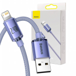 &bdquo;Baseus Crystal Shine&ldquo; USB&ndash;Lightning laidas, 2.4A, 2m (violetinis)