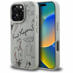&bdquo;Karl Lagerfeld&ldquo; grūdėto ra&scaron;to ir logotipo &bdquo;MagSafe&ldquo; dėklas, skirtas &bdquo;iPhone 16 Pro Max&ldquo; &ndash; pilkas