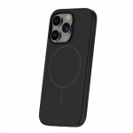 &bdquo;iLike Apple iPhone 15 Pro&ldquo; silikoninis dėklas su magnetiniu dangteliu, juodas