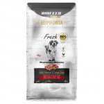 &Scaron;unų sausas maistas - BIOFEED Euphoria Fresh Suaugusiųjų Vidutinio Ir Didelio Dydžio Kiauliena Su Jautiena 12kg