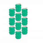 10 vnt. sagos formos baterijų, 3 tipo / V80H, 2 kontaktų, skirtų modeliams, saulės lempoms ir kt. - 80 mAh 3,6 V NiMH