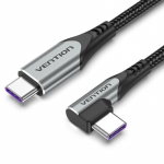 USB-C LAIDAS Į USB-C JUNGTĮ KAMPINIS / 1M PILKAS TAKHF VENTIONE