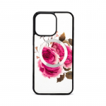 &bdquo;Evelatus&ldquo; odinis dėklas &bdquo;Apple iPhone 15 Pro Max&ldquo;, baltas, su užtrauktuku ir gėlėmis
