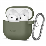 &bdquo;Tech-Protect&ldquo; &bdquo;Apple AIRPODS 4&ldquo; silikoninis dėklas su kabliuku, alyvuogių žalios spalvos