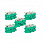 5x sagos formos baterijos, 2 tipo / V150H, 3 kontaktų, skirtos modeliams, saulės lempoms ir kt. - 150 mAh 2,4 V NiMH