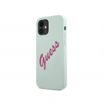 &bdquo;Guess&ldquo; Apple iPhone 12 Mini 5.4\'\' vintažinio fuksijos ra&scaron;to mėlynas dėklas