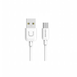 USAMS US-SJ098 U-Turn patvarus TPE universalus Micro USB į USB duomenų ir greito įkrovimo kabelis 1 m, baltas