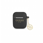 &bdquo;Guess Apple 4G Charms&ldquo; silikoninis dėklas, skirtas &bdquo;Airpods 1&ldquo; / &bdquo;2&ldquo;, juodas