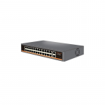 Tinklo Jungiklis - HiSmart 24-Port PoE Jungiklis 400W Galia 2G Uplink Juodas