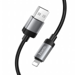 USB A tipo į &bdquo;Lightning&ldquo; tipo laidas Hoco 2,4A, 1 m, X117, juodas