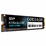 M.2 NVMe SSD - Silicon Power P34A60 128 GB, 2200 MB / s Skaityti, 1600 MB / s Ra&scaron;yti, Juoda