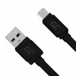 USB Kabelis - Green Cell KABGC03 0,25 m Juodas USB A į USB C