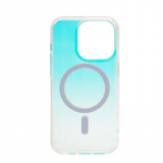 Apple iPhone 15 Pro Max skaidrus, gradientinis magnetinis dėklas su chameleono ra&scaron;tu, prijungtas prie...