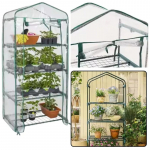 LEAN Mini Greenhouse Balcony Garden 4 Metal Shelves PVC Foil 69 x 49 x 157cm