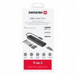 Swissten Daudzportu klēpjdatora dokstacija USB-C Hub 7in1 USB-C 100W / HDMI 4K / USB-A 3.0 / 2x USB-A 2.0 / SD / MicroSD