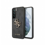 &bdquo;Guess Guess GUHCS22S4GMGGR S901 S22&ldquo; pilkas kietas dėklas 4G didelis metalinis logotipas