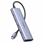 HUB USB-C &ndash; 2 x USB-A / 2 x USB-C 20 cm Ugreen CM473 &ndash; pilka