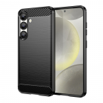 Lankstus silikoninis anglies pluo&scaron;to dėklas, skirtas &bdquo;Samsung Galaxy M06 5G&ldquo; - juodas