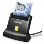 &bdquo;Axagon&ldquo; universalus stalinis USB kontaktinis i&scaron;maniųjų / ID kortelių skaitytuvas su ilgu USB-A laidu