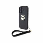 DKNY rie&scaron;o dirželio logotipas iPhone 16 dėklas &ndash; juodas