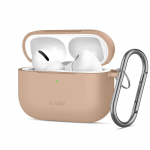 &bdquo;Tech-Protect&ldquo; silikoninis dėklas su kabliuku &bdquo;AirPods Pro&ldquo; &ndash; smėlio spalvos