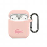 &bdquo;Lacoste Apple Airpods 1/2&ldquo; skysto silikono dėklas su blizgiu spausdintu logotipu, rožinis
