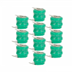 10 vnt. sagos formos baterijų, V40H tipo, 3 kontaktų, skirtų modeliams, saulės lempoms ir kt. - 40 mAh 2,4 V NiMH