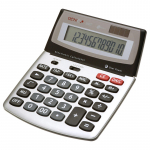Genie 560 T Desktop Calculator - 12 Digits - Tiltable Display - Dual Power (Solar & Battery) - Black / Silver