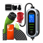 Mobilus elektromobilių įkroviklis su 2in1 2 tipo adaptacija, 22kW, 400V, CEE 32A, Wi-Fi,