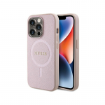 Guess Saffiano MagSafe dėklas iPhone 15 Pro - rožinis