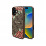 Guess GUHMP16SP4ROPEMCW iPhone 16 6,1 colio rudas / rudas kietas dėklas 4G gėlių spausdinimas MagSafe