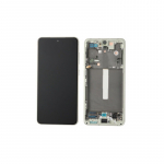 Ekranas Samsung G990 S21 FE 5G su lietimui jautriu stikliuku ir rėmeliu Olive originalus (service pack)