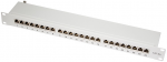 Patchpanel Cat6a 19' 24 Prievadai, Stp, Pilkas
