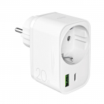 Usb-a Usb-c Tinklo įkroviklis Su "schuko Pd" Lizdu 20 W - Baltas