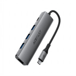 5-in-1 Usb-c &ndash; Usb-a &ndash; Usb-c &ndash; Hdmi 4k 60 Hz &ndash; Pd 90 W Doko Stotis &ndash; Pilka